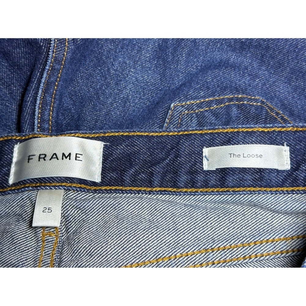 FRAME The Loose Jeans Size 25 Dark Wash High Rise Wide Leg Denim - Picture 8 of 9